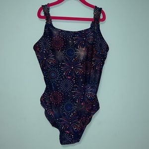 Girls Cat & Jack Firework Print Swimsuit 10/12